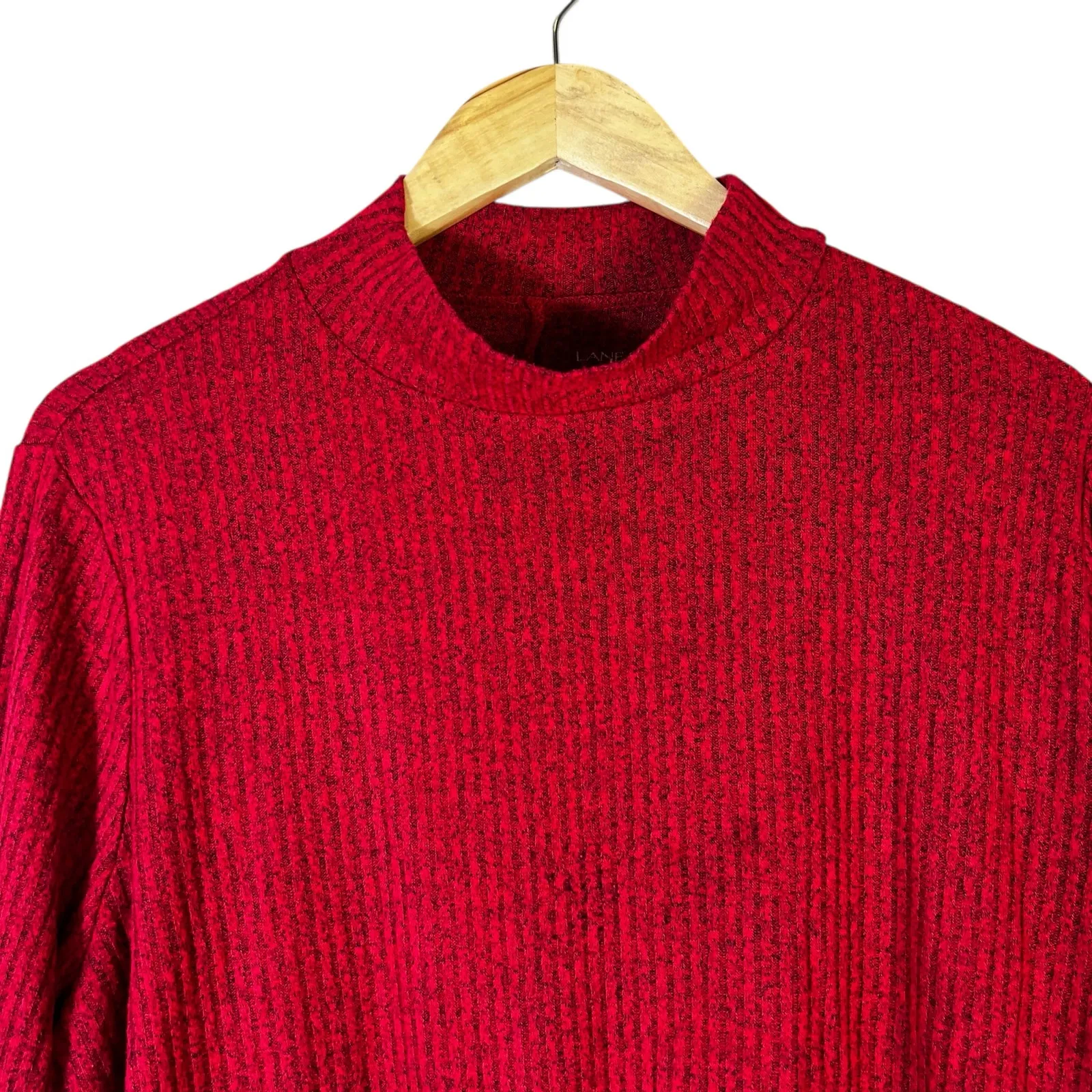 Lane Bryant Tunic Sweater Womens 18/20 Red Long Sleeve Ribbed Feminine Modest - Image 3