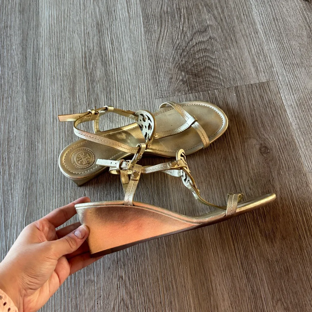 Women’s Tory Burch Miller T Strap Wedge Sandals - Image 4