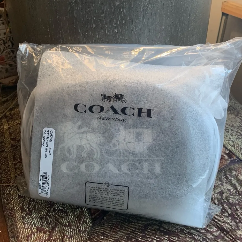 Authentic COACH Signature Coated canvas /smooth leather zip top crossbody - Image 3