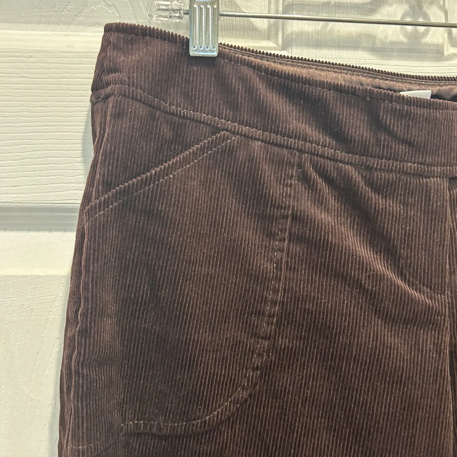 Vintage Y2K Bay Corduroy Cropped Wide Leg Pants Brown‎ Womens Size 12 Boho Brown - Image 4