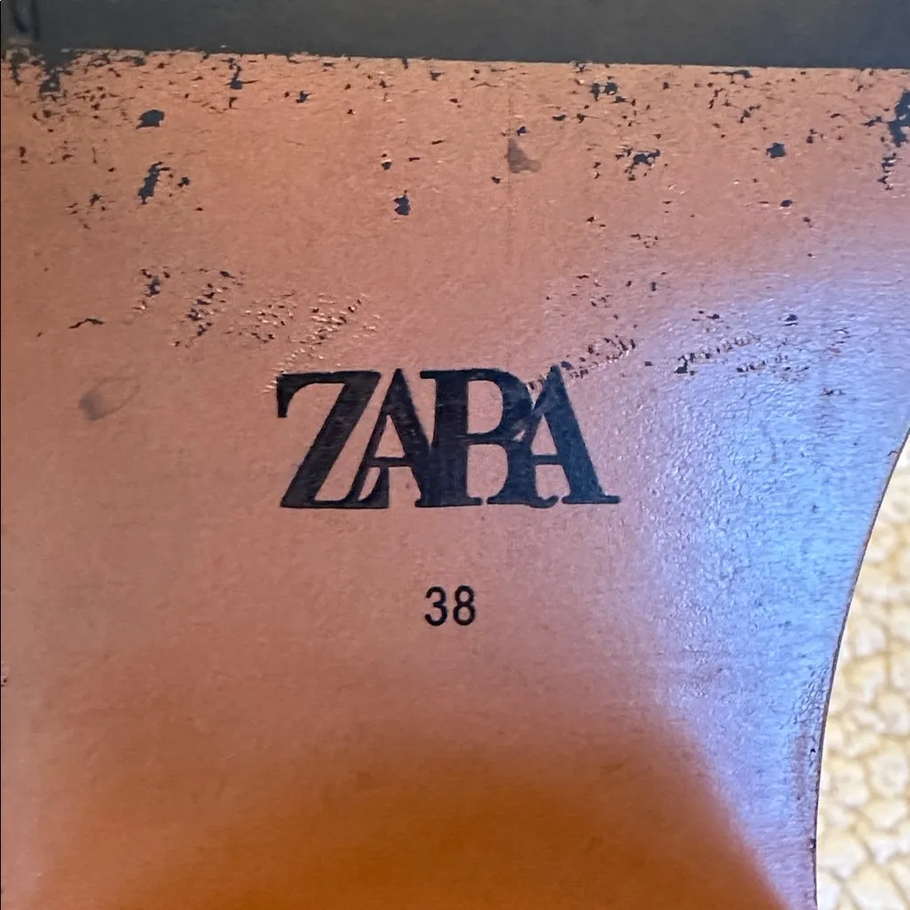 Zara Black Leather Ankle Boots Sz 38 / 7.5 - Image 8