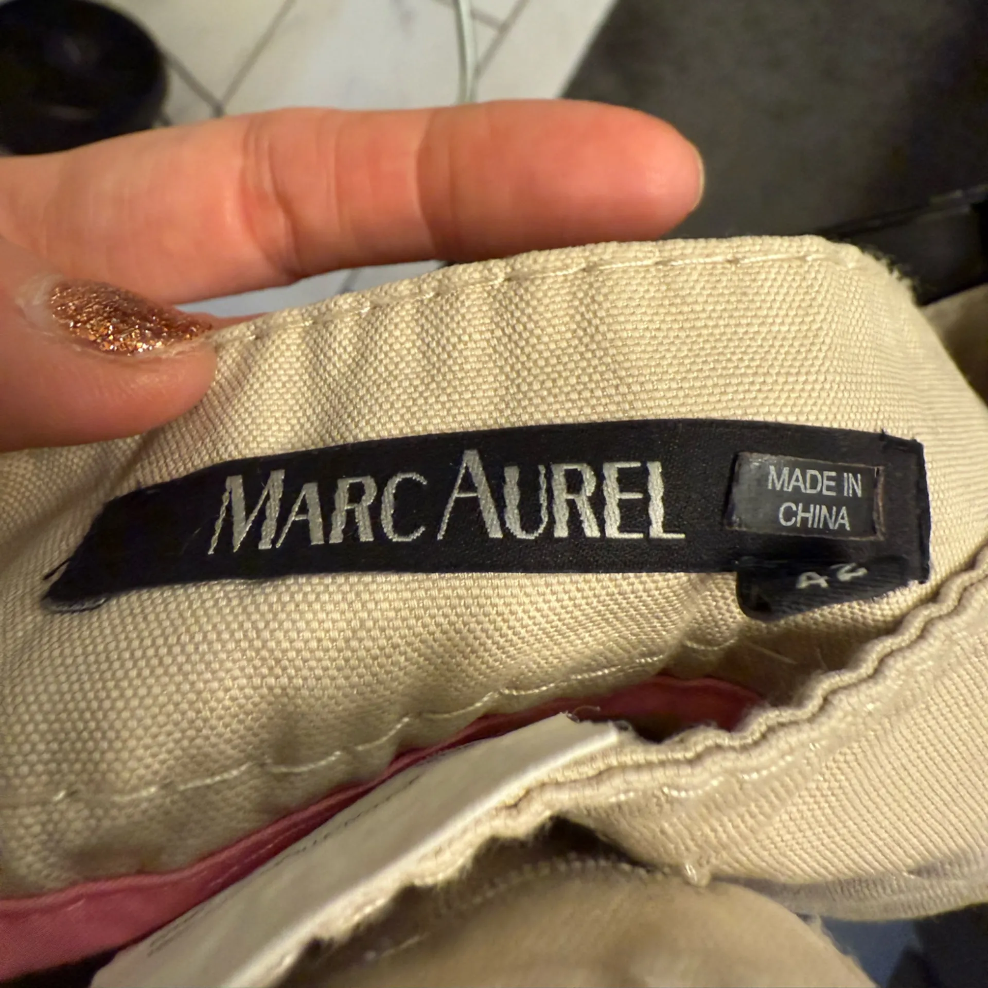 Marc Aurel Khaki Cotton Mini Skirt Tan Size 12 - Image 9