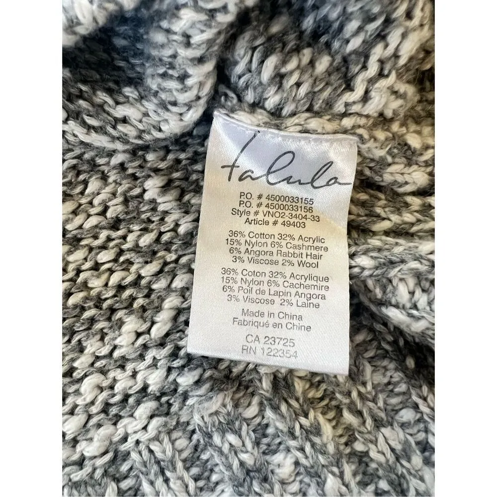 Talula Aritzia  Gray Cream Marled Knit Scoop Neck Sweater Large - Image 4