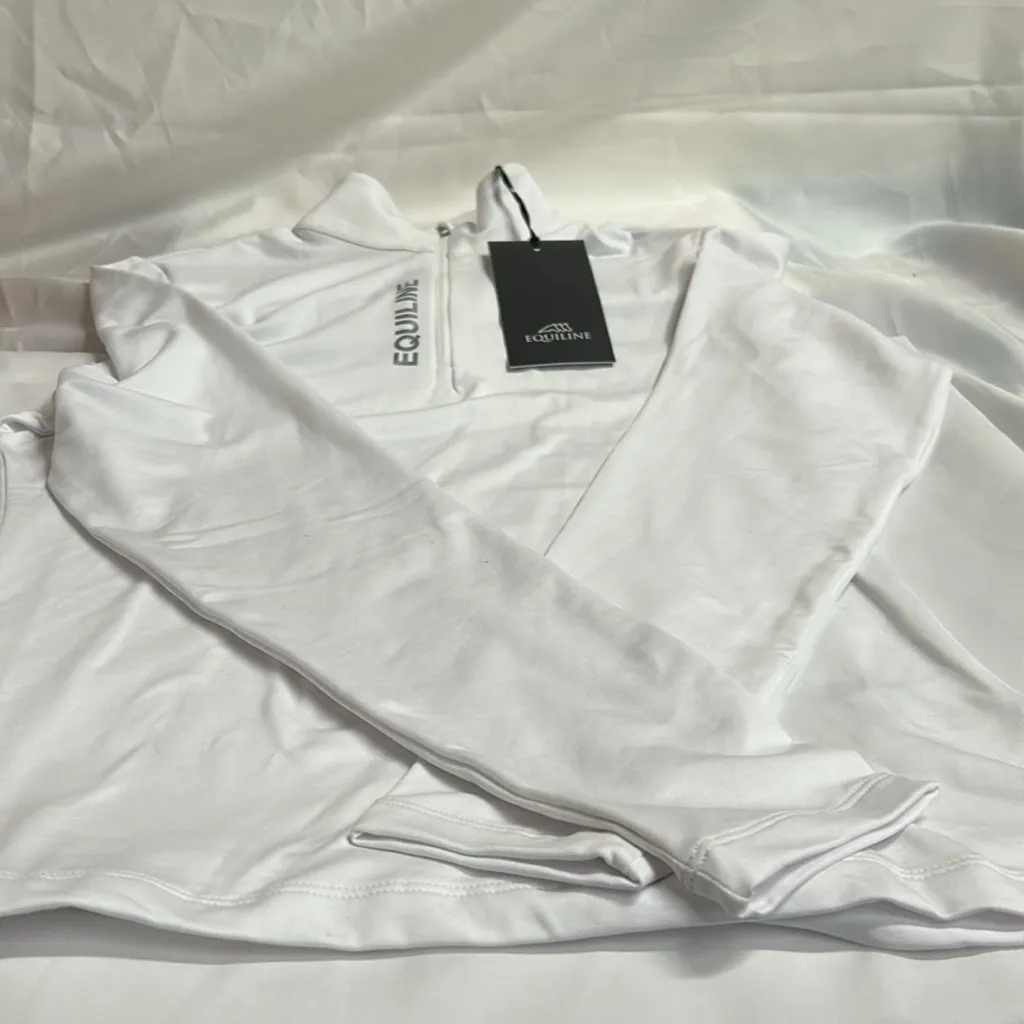 Equiline CANIC WOMEN’S 1/2 ZIP SECOND SKIN. Size M. NWT. White Size M - Image 4