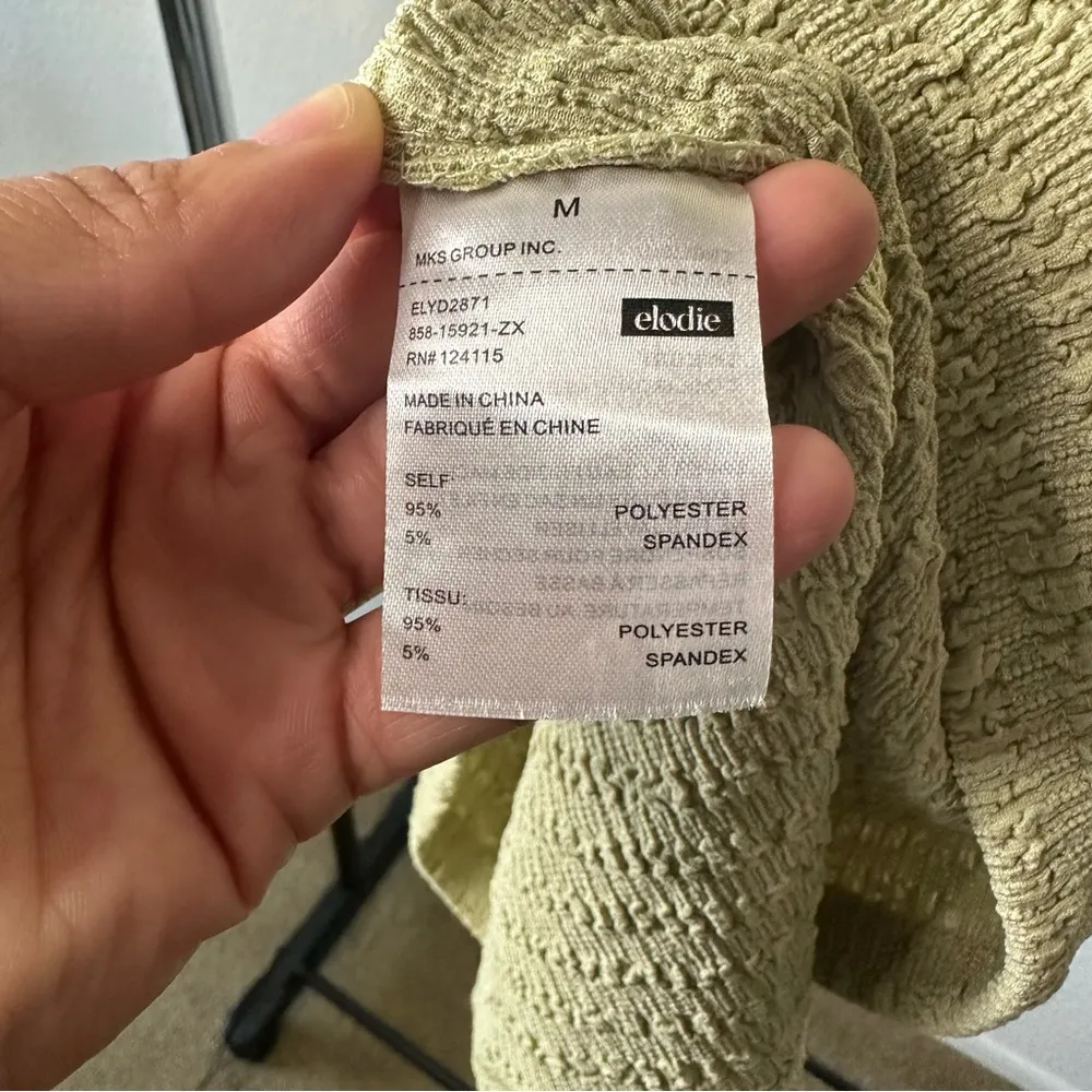 Elodie textured short dress size medium green - Image 3