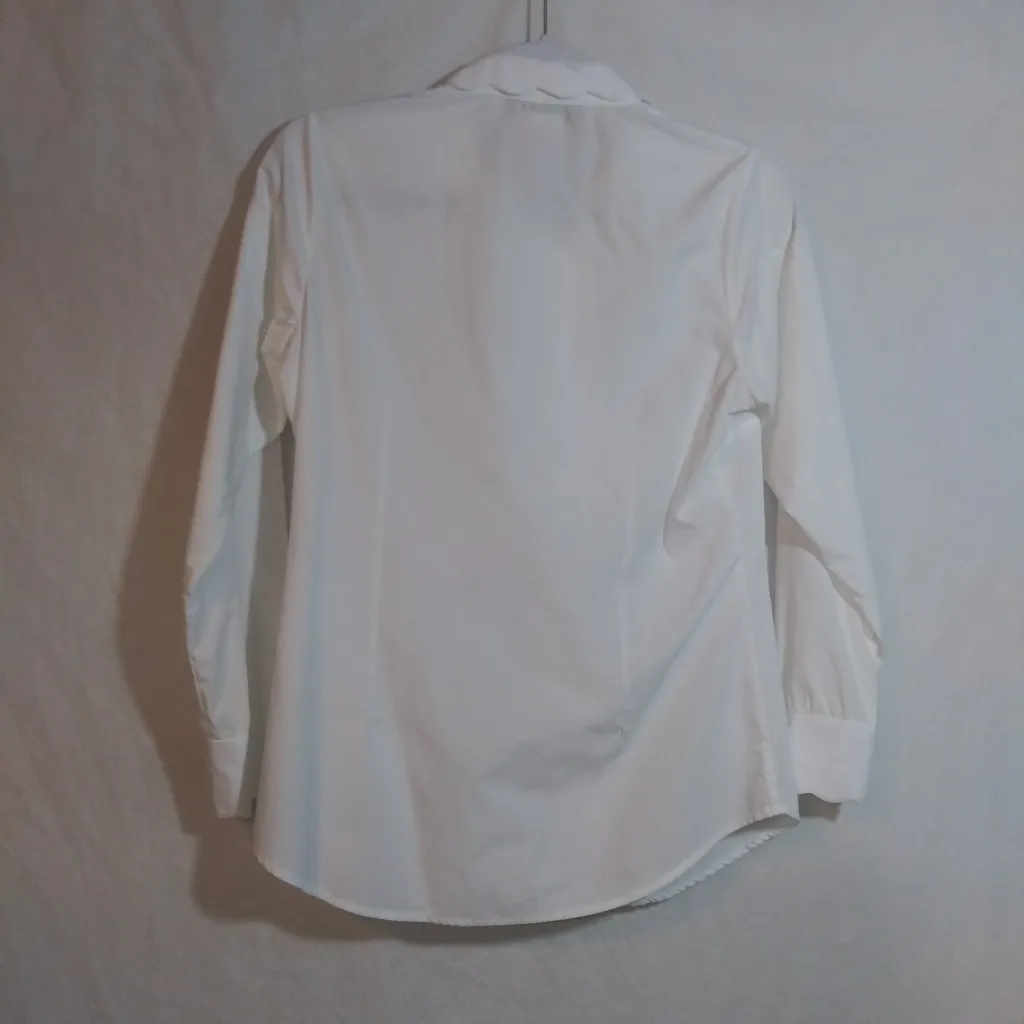 Gretchen Scott Pique All Day Shirt White Button-Up Shirt Size Small - Image 9