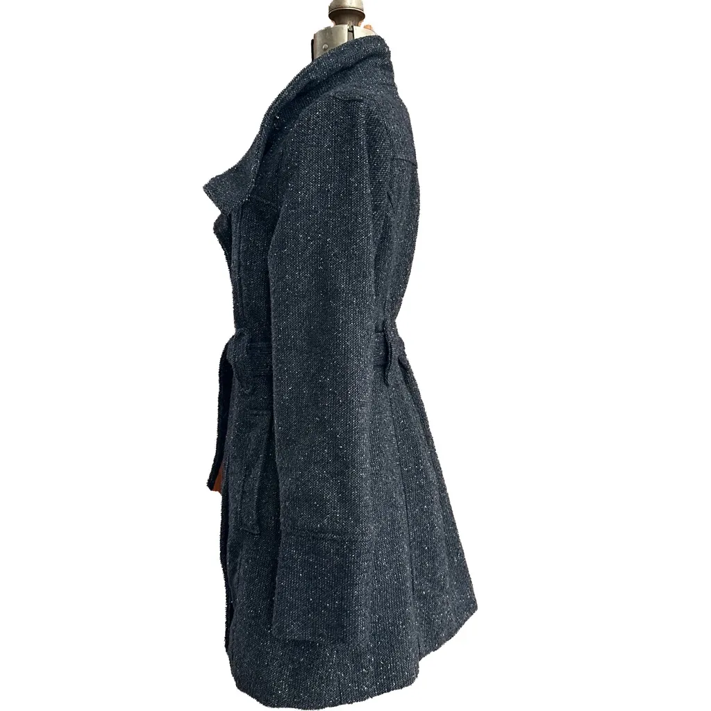 DollHouse Outerwear Black Gray Tweed Jacket Coat Wool Blend Double Breasted - Image 3