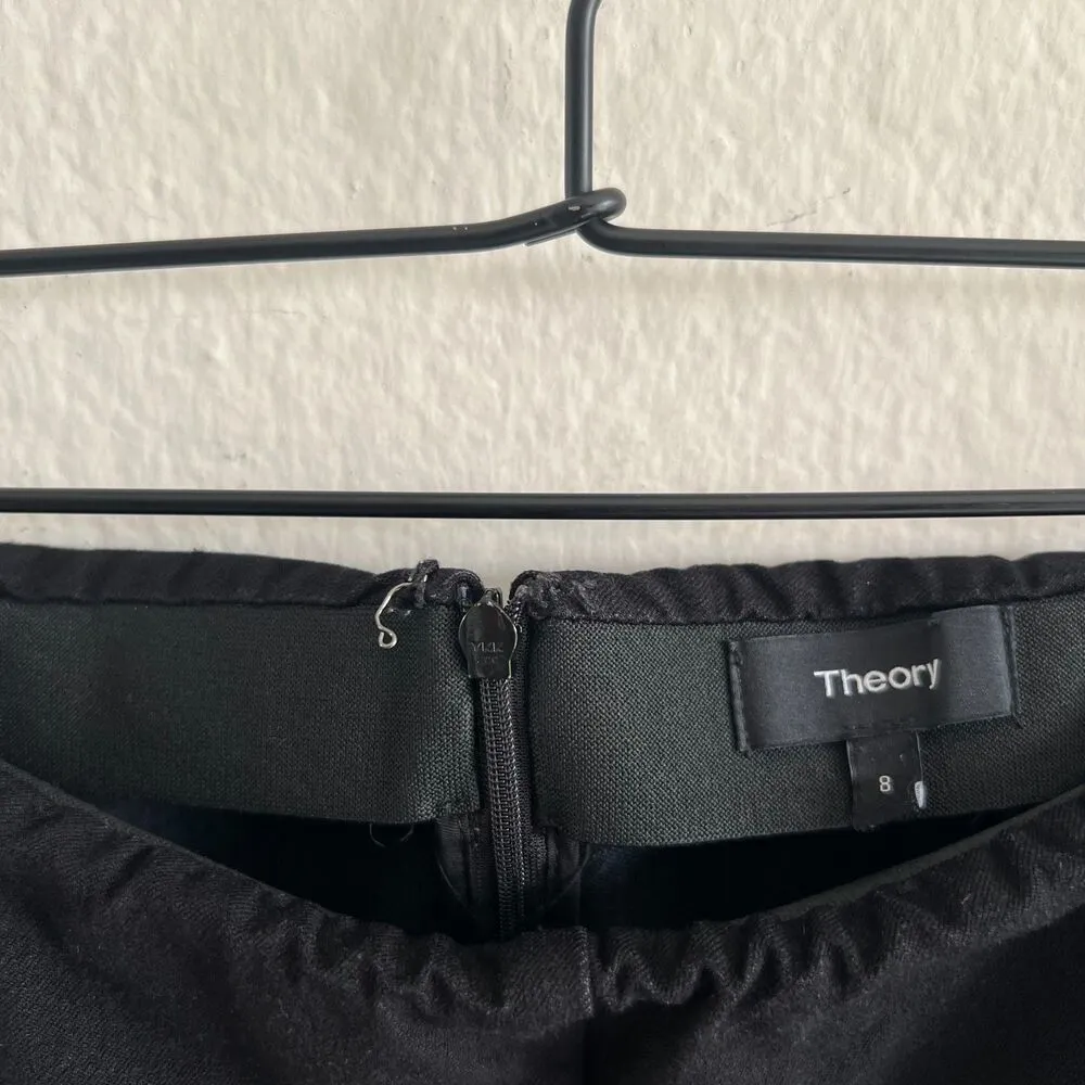 THEORY Black Skinny Legging in Scuba Ankle Mid Rise Pants Womens 8 - Image 6