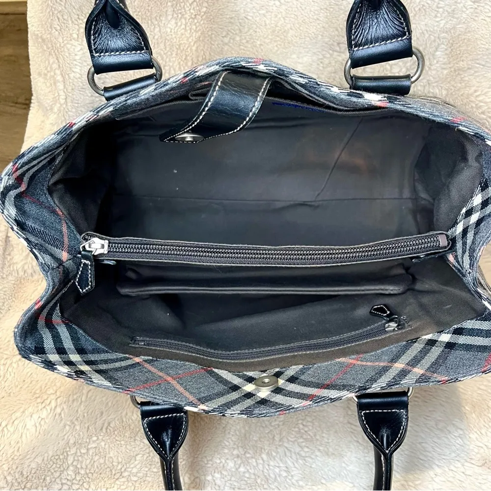 Burberry Rare  Blue Label Flannel Nova Check Plaid Bag - Image 7