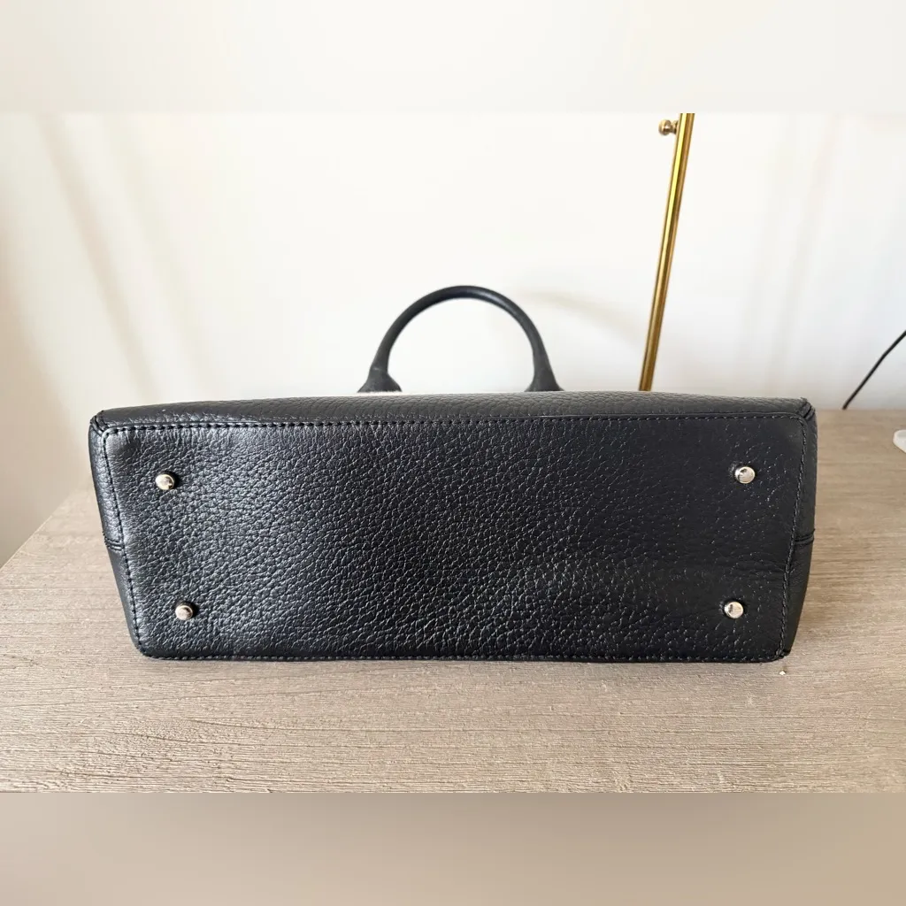 Kate Spade Southport Avenue Jenny Satchel Black Leather w. Black & White Tweed - Image 5