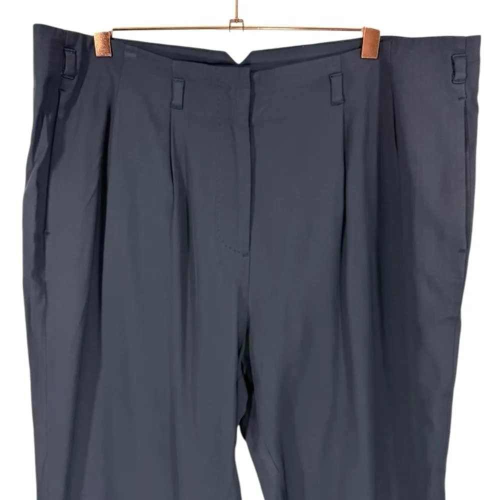 AllSaints Lyon Asai Cropped Pleated Trouser Pants Navy 10‎ - Image 5