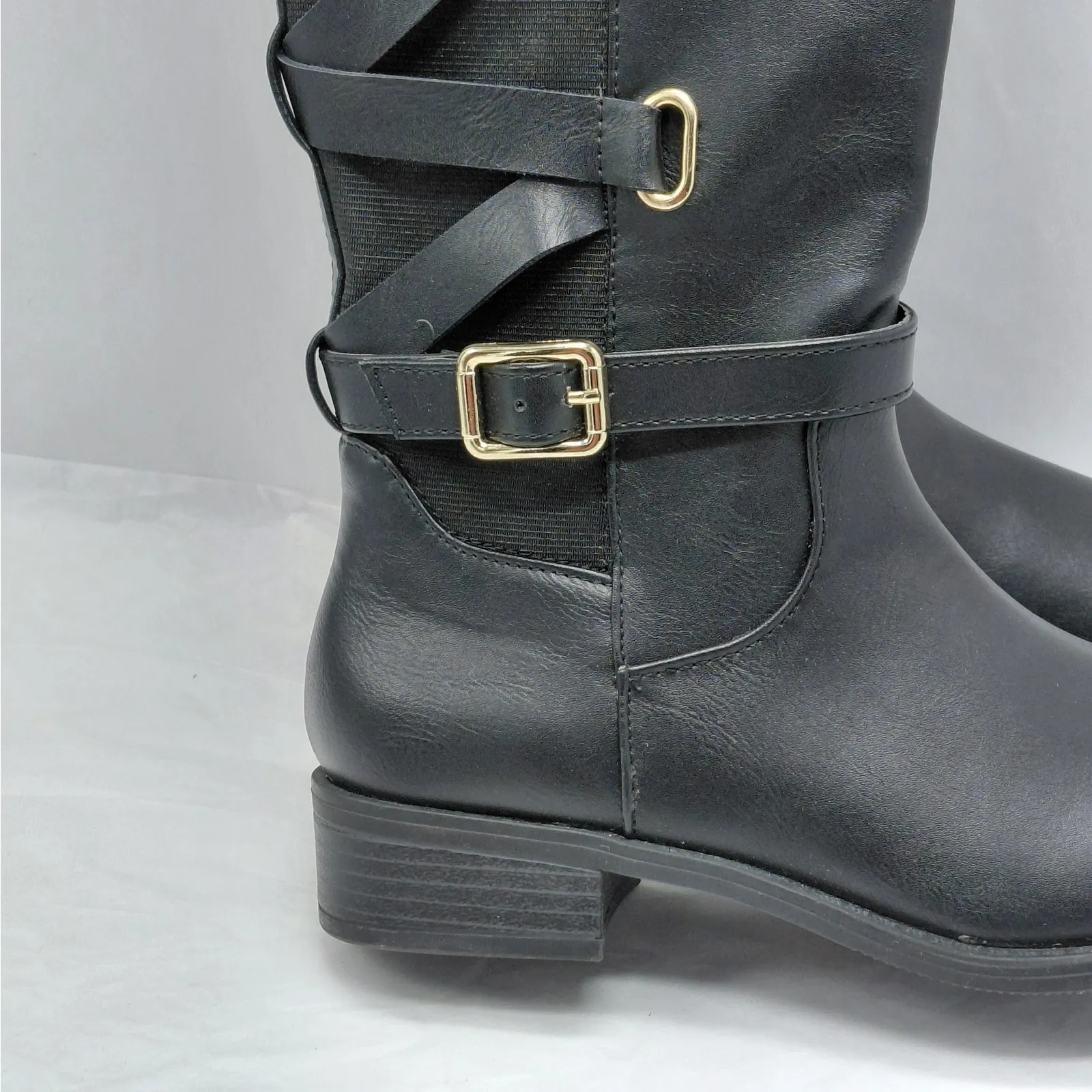 Thalia Sodi Veronika Black Knee High Riding Boots Women’s 5.5 Equestrian Moto - Image 3