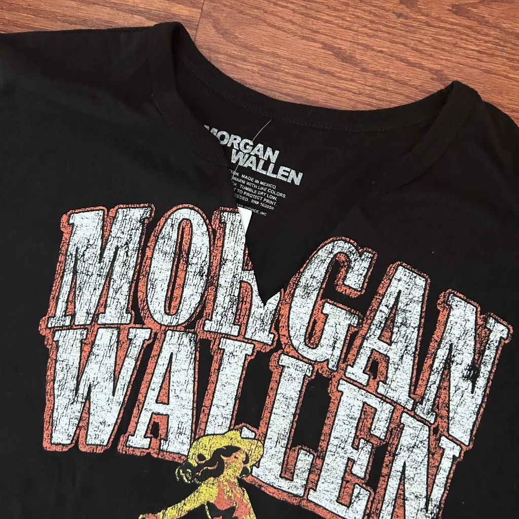 NWT Morgan Wallen Cowgirl Cropped Band T-Shirt BKE Buckle Size Small Country - Image 4