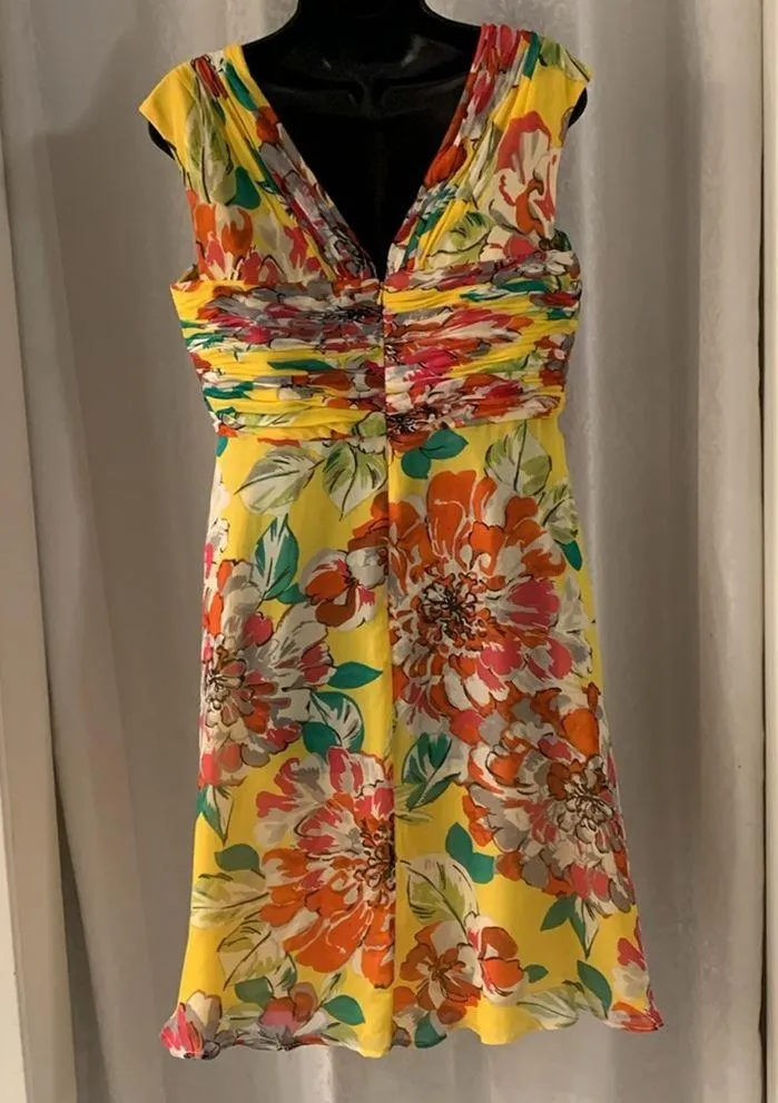 JONES NEW YORK Silk Chiffon Dress Sz:10 - Image 2