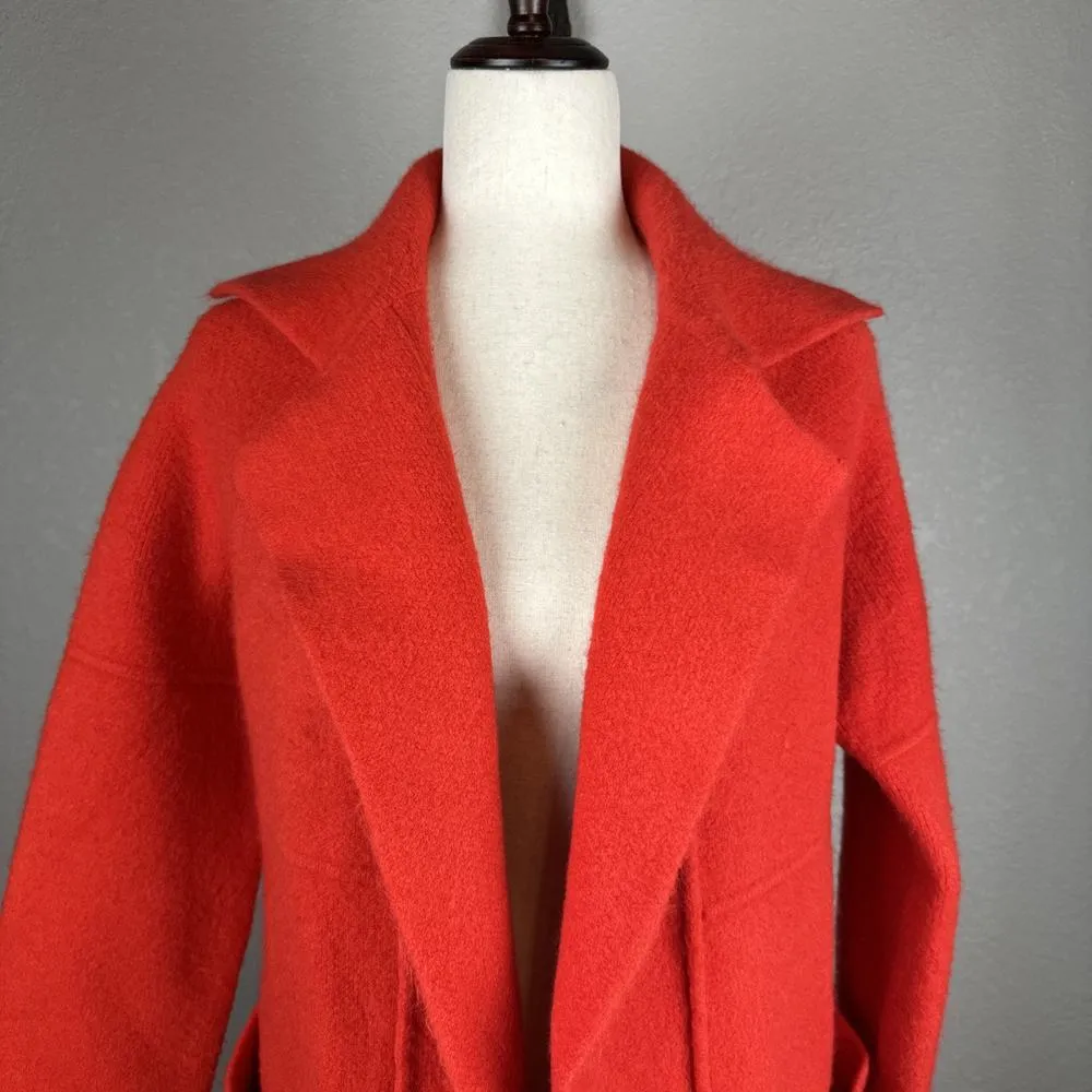 Elliatt Anthropologie Womens Phoenix Open Sweater Trench Coat Size S Red Pockets - Image 2