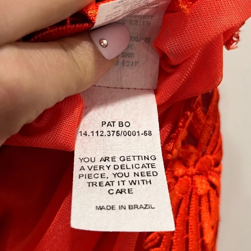 Red PatBO Crochet Maxi Dress Size 10 - Image 11