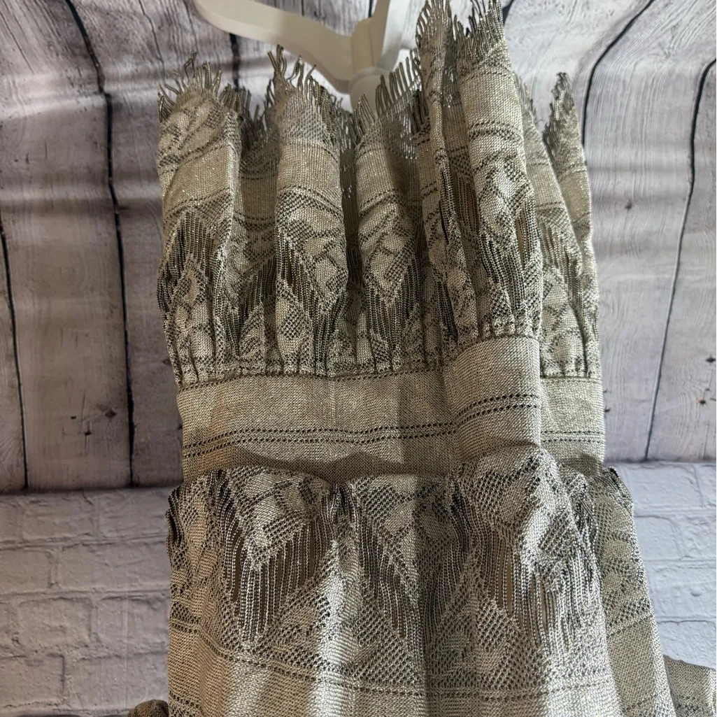 Vintage Damian’s silver gold crochet drop waist dress large - Image 10