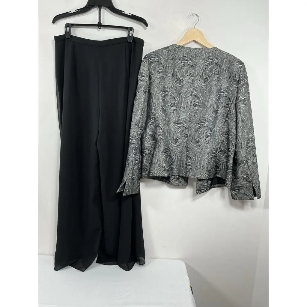 Womans Party Jacket & Pants Set 14 Black - Image 3