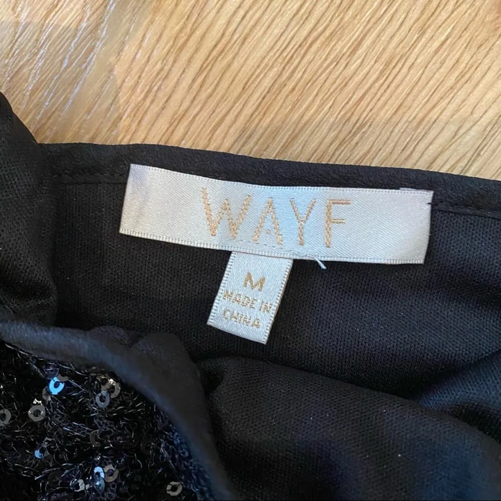 WAYF x Emma Rose GNO Sequin Camisole Crop Top & Split Ankle Leggings in Black - Image 7