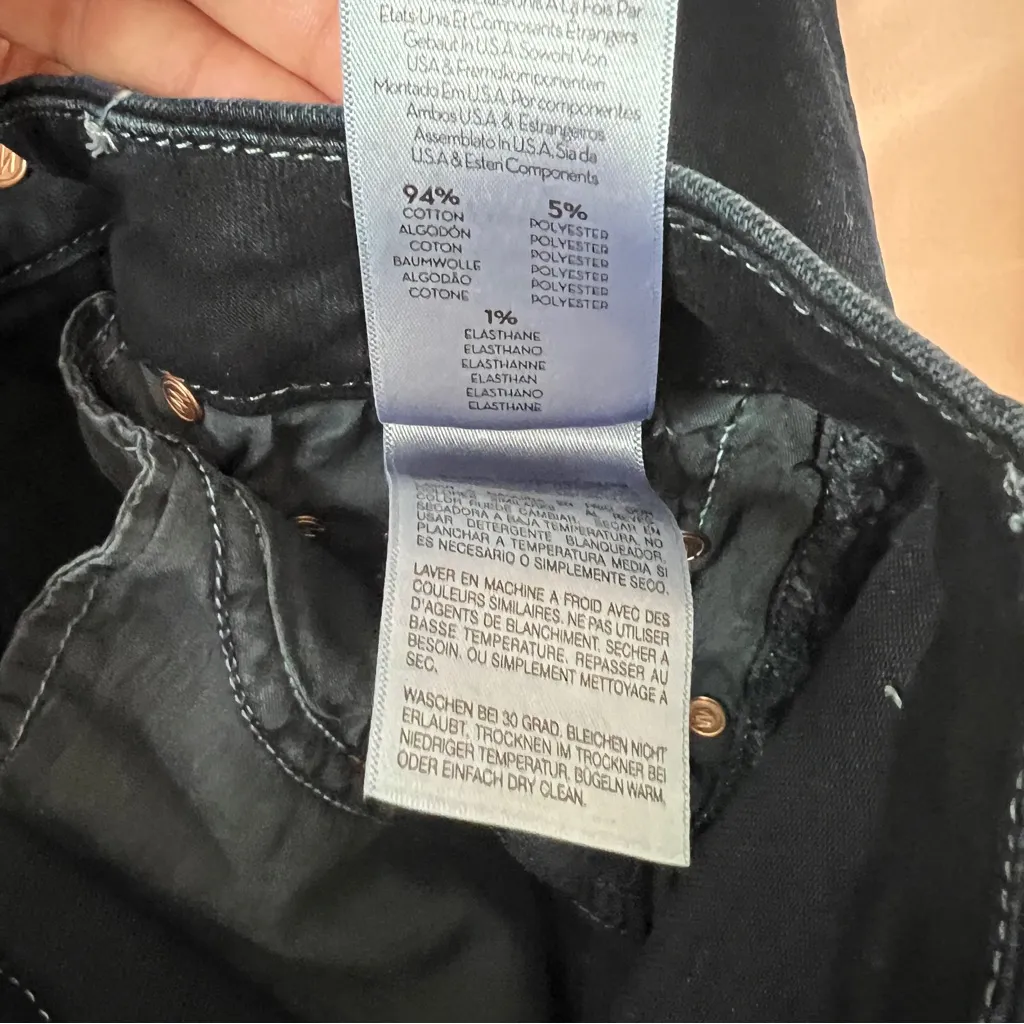 MOTHER High Waisted Looker Ankle Fray In Last Call Dark Wash Denim Jeans Size 25 Blue - Image 10