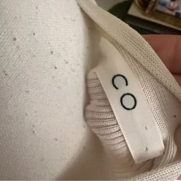 CO 100% Silk‎ Women's Cream Ribbed Cardigan Sweater Size XS - Image 5