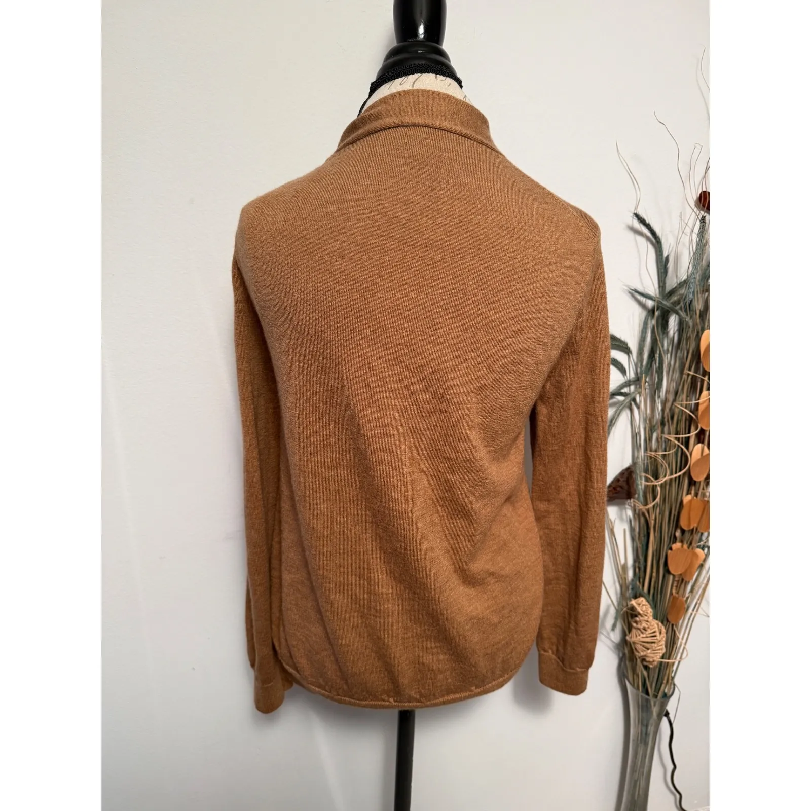 J Crew Merino Wool Slim Fit Cardigan Sweater Brown Size L Size L - Image 2