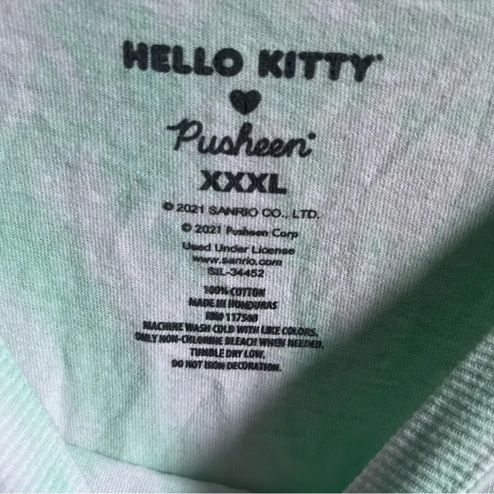 Hello Kitty Pusheen Long Sleeve Green Tie Dye Shirt 3X - Image 4