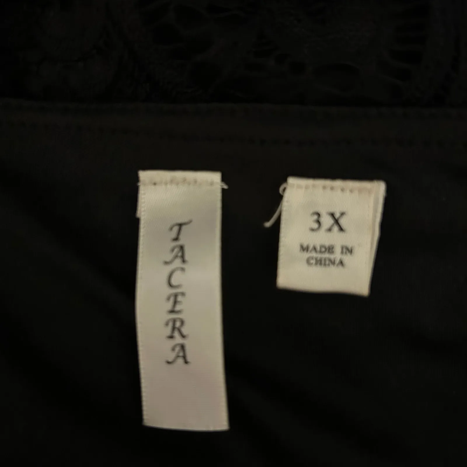 Tacera Lace Shift Dress Black SZ 3X Lined 3/4 Wide Sheer Sleeves Minimalist Goth - Image 8
