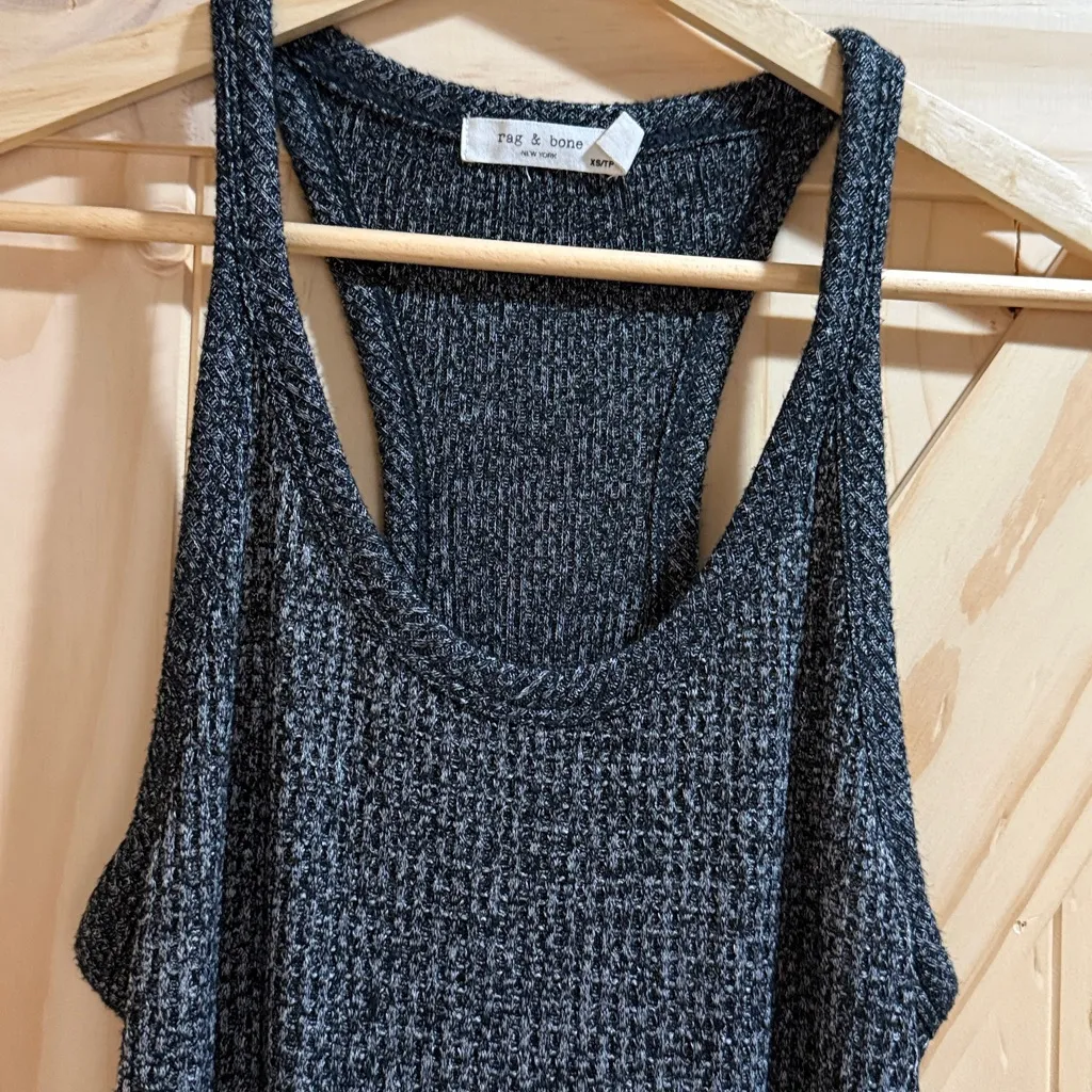 Rag & Bone - Marled Black and White Midi Tank Dress - Image 3