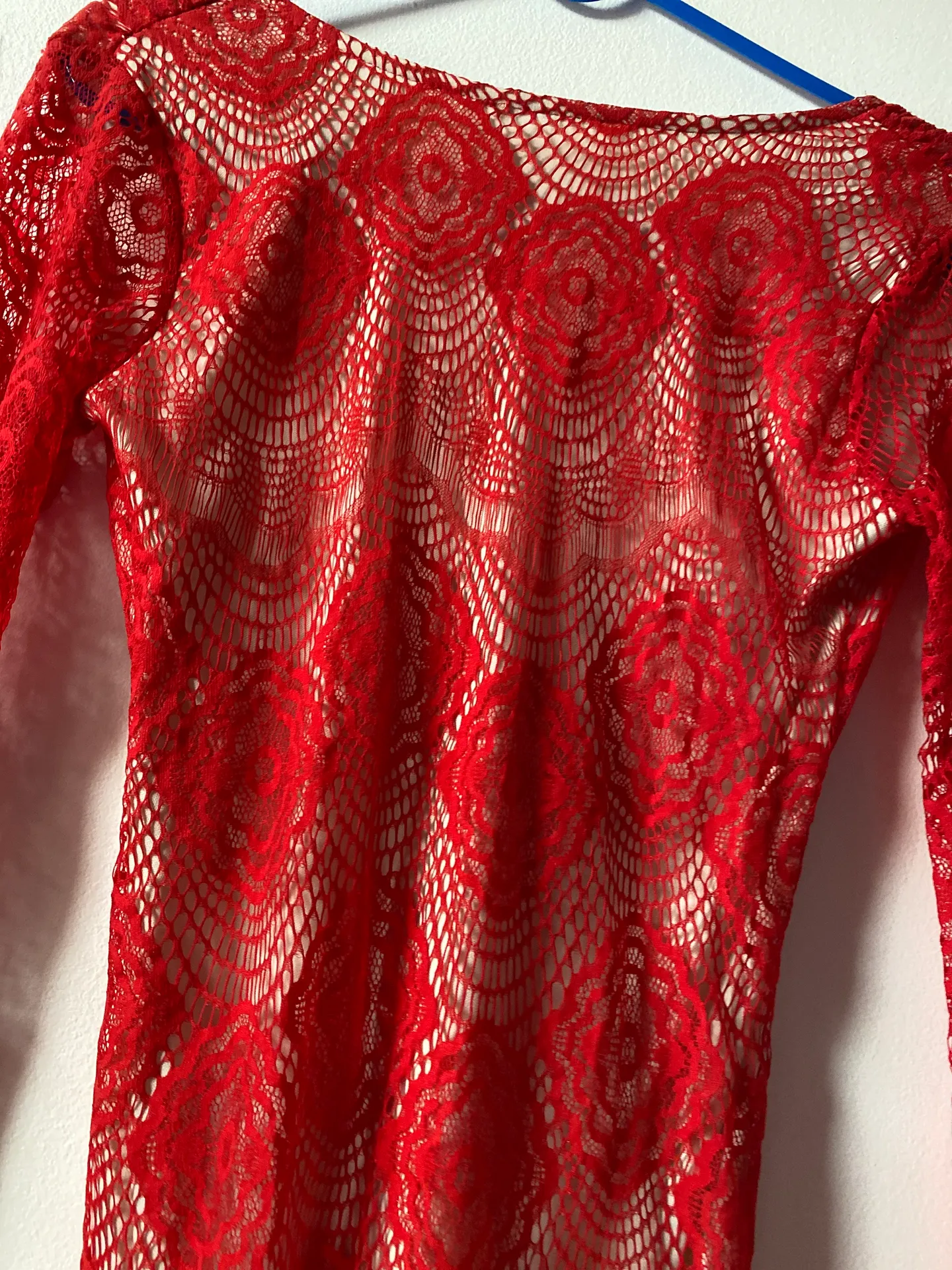 Vintage Red Lace Dress Size S petite - Image 5