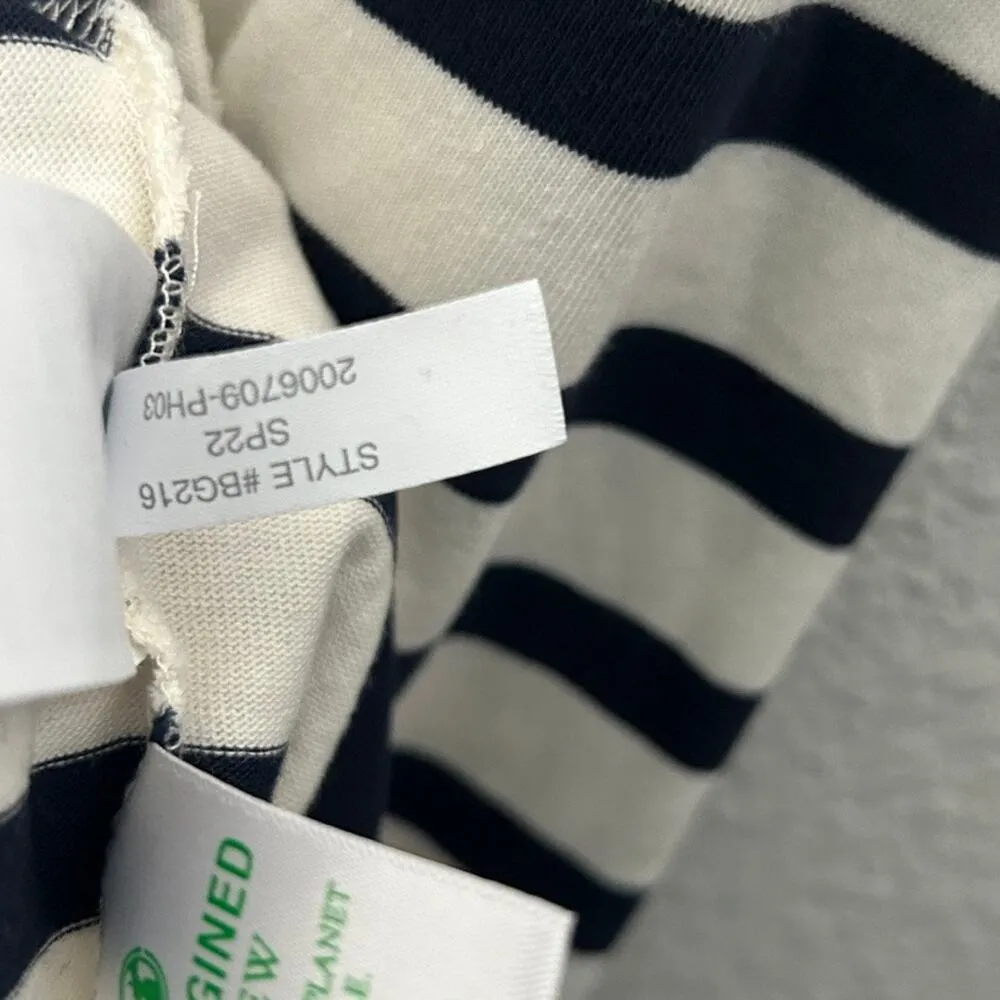 J. Crew Women's Navy Blue White Striped Knit Midi Dress Nautical Prep Size Med - Image 11