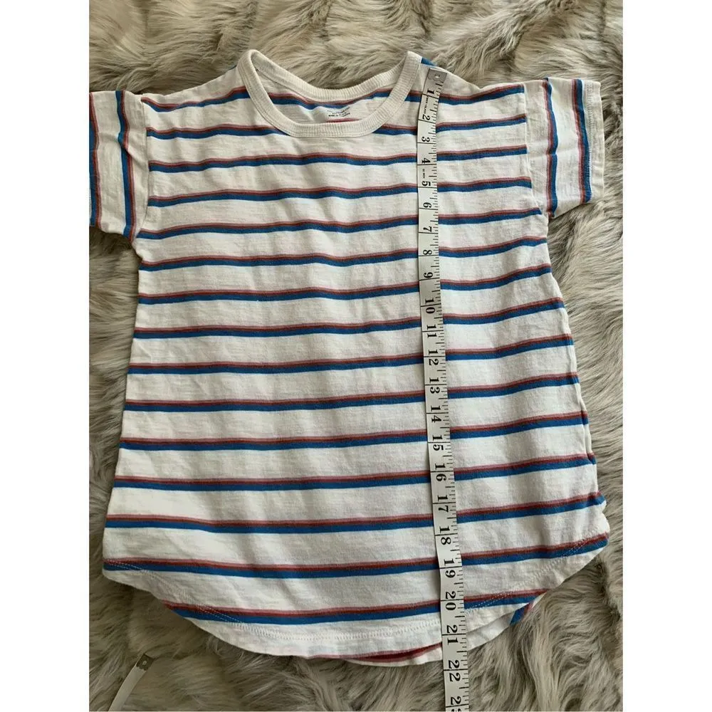 Whisper Cotton Rib-Crewneck Tee in Rockwood Stripe XXS - Image 8