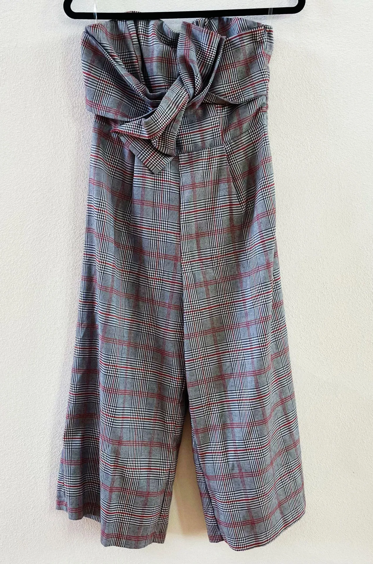 Plaid Strapless Crop Jumpsuit - Image 2