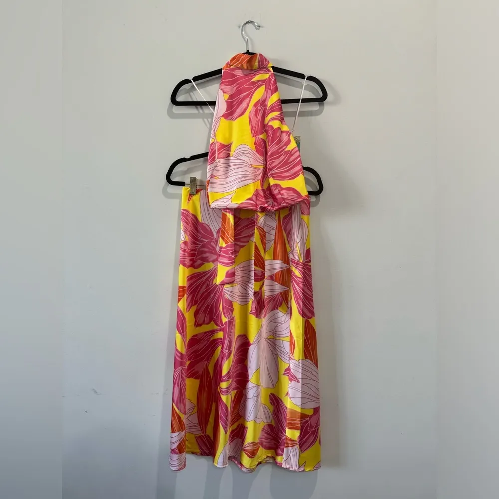 Sigrid Olsen Two Piece Set Halter Top and Skirt Tropical Print Size Small NWT - Image 3