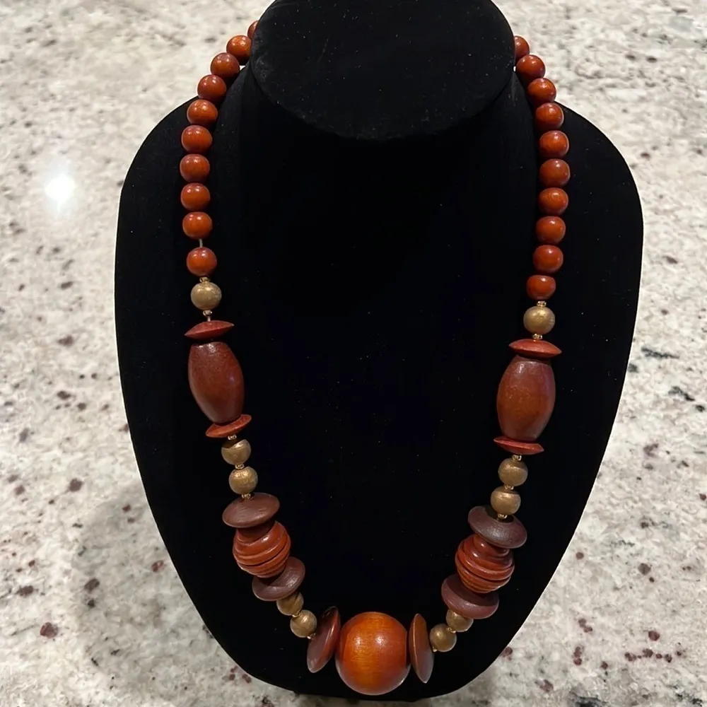 Lagenlook Statement wood necklace, like new! - Image 4