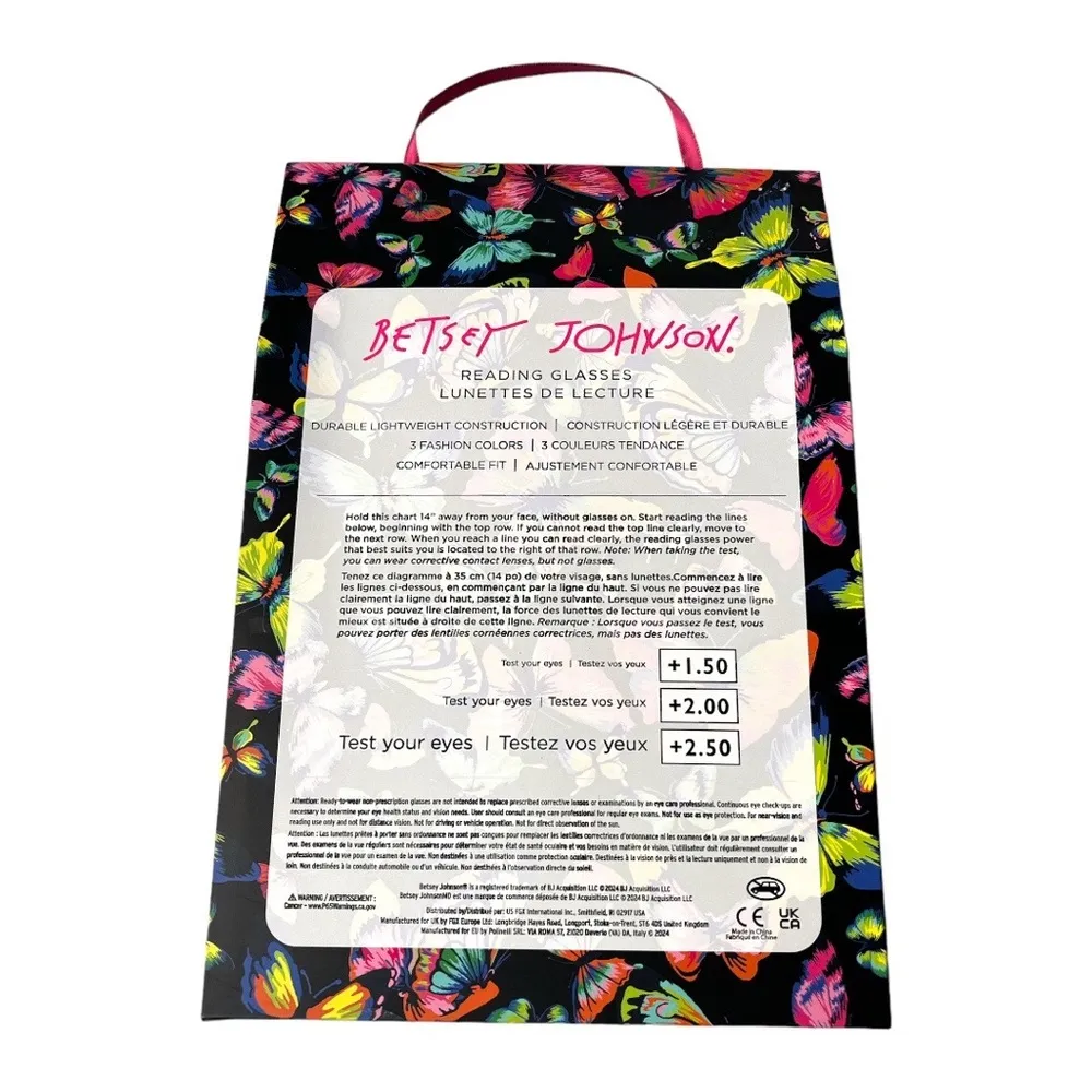 Betsey Johnson 3 Pack Reading Glasses Multi Color Strength +2.00 - Image 2