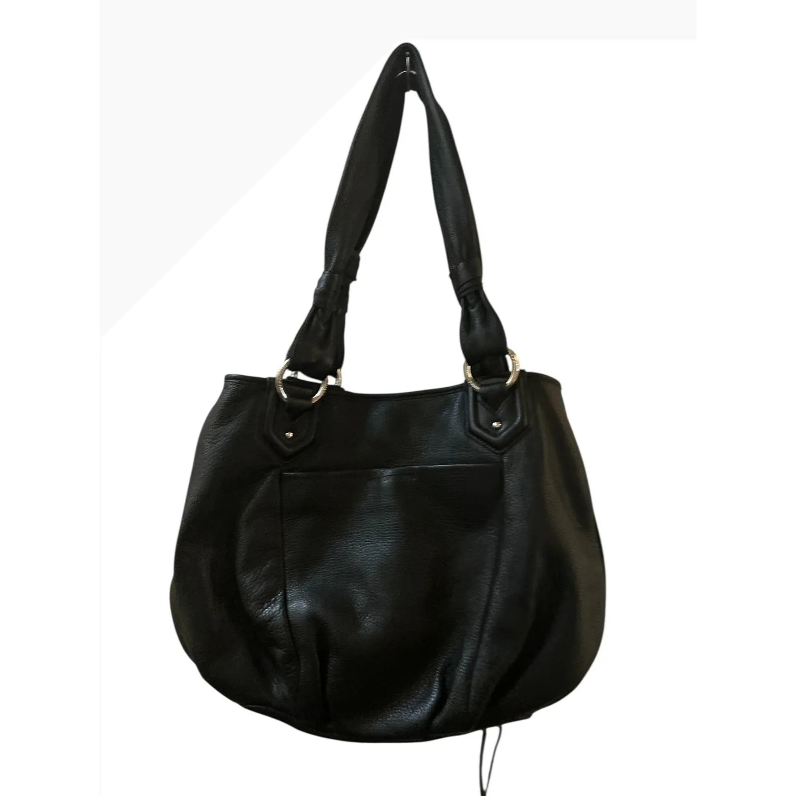 Aimee Kestenberg Gray Metallic Leather Hobo Shoulder Bag - Image 3