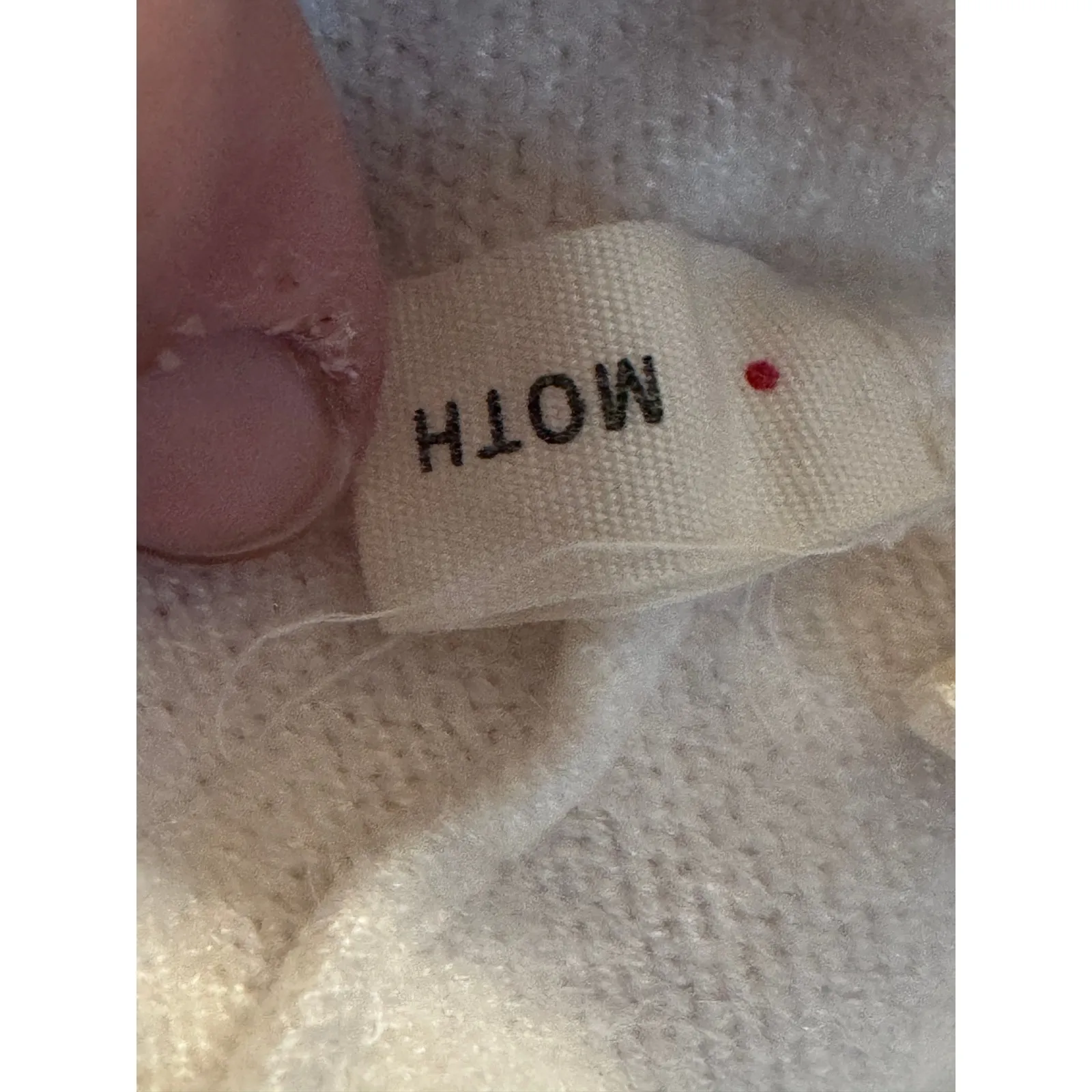 MOTH Cream White Mock funnel Neck Long Sleeve Sweater Tunic Size M - Image 5