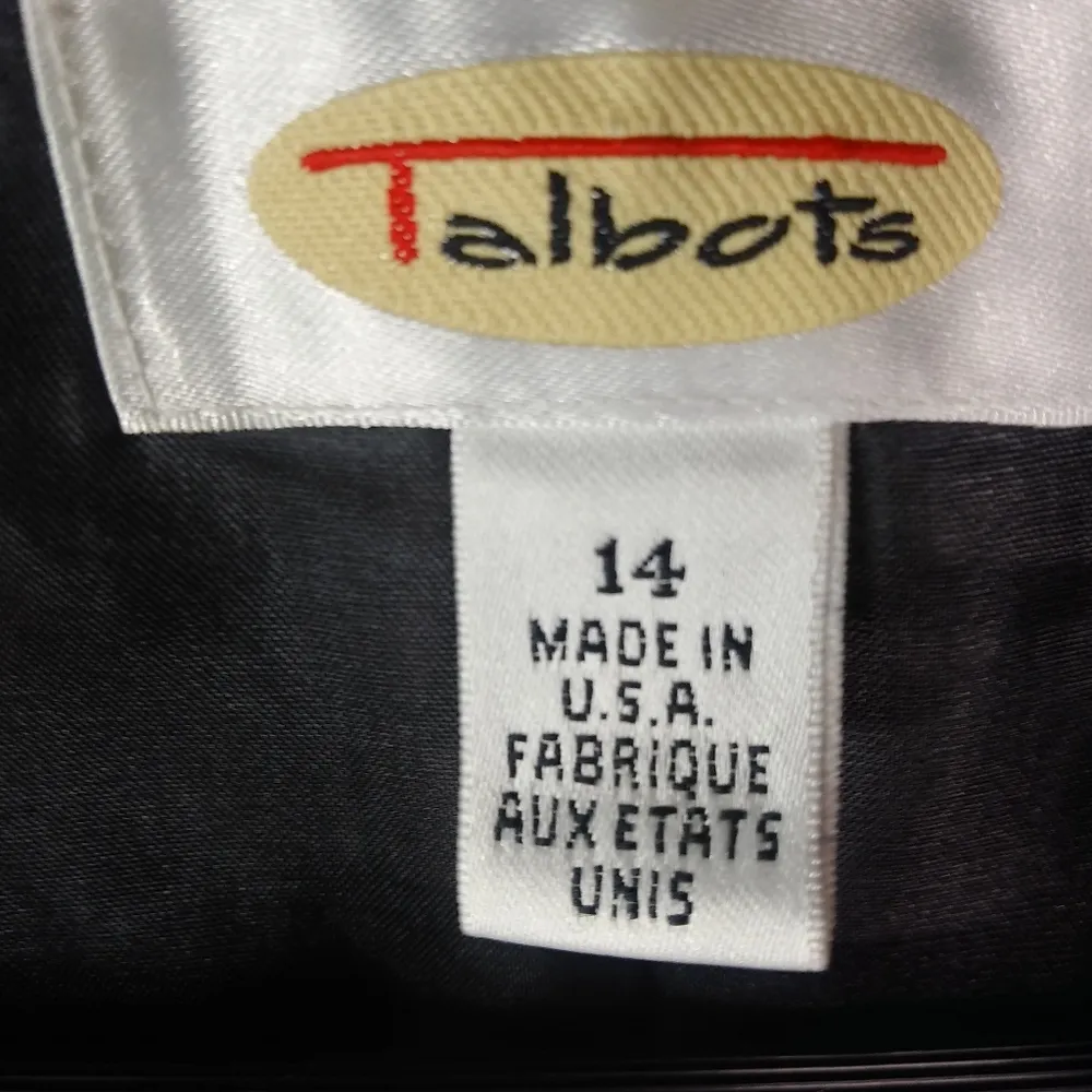 Talbots 14 Black Wool Dress Blazer Plus Funeral - Image 8