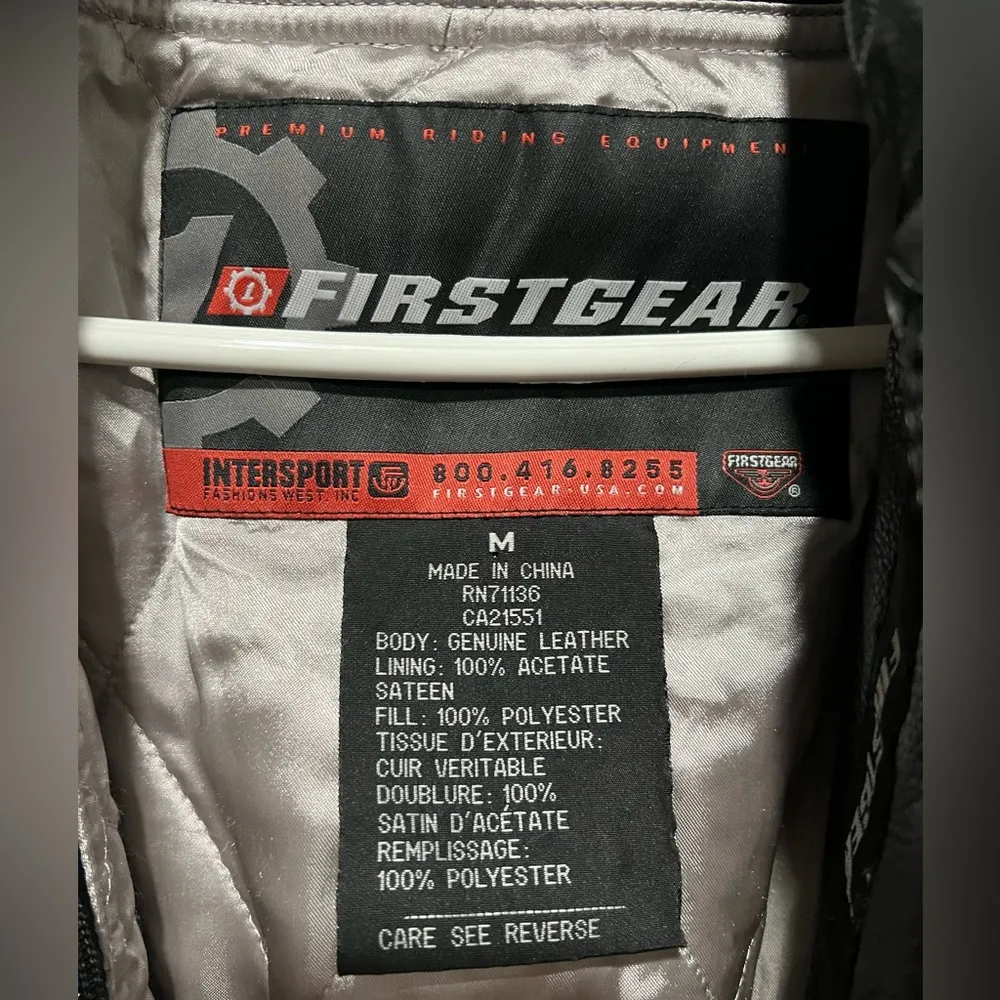 First Gear leather motorcycle jacket Black Size M - Image 4