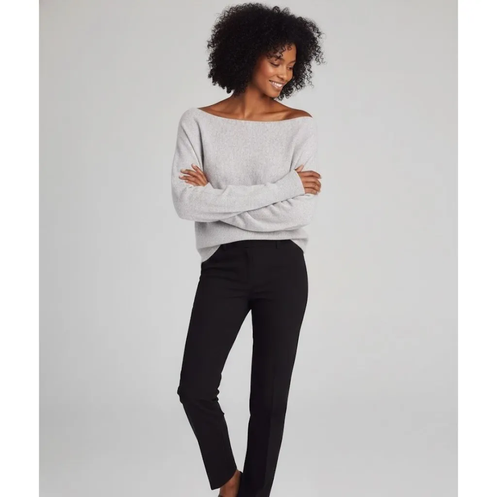 NWT nomad Mulberry in Gray Cashmere Boatneck Dolman Sleeve Sweater XS - Image 3