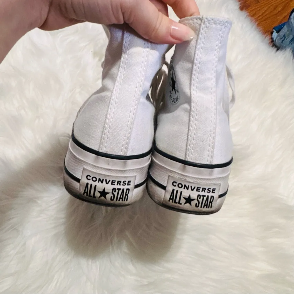 Platform  Chuck Taylor All Star LIFT Hi Leather Shoes Womens 5 - Image 7