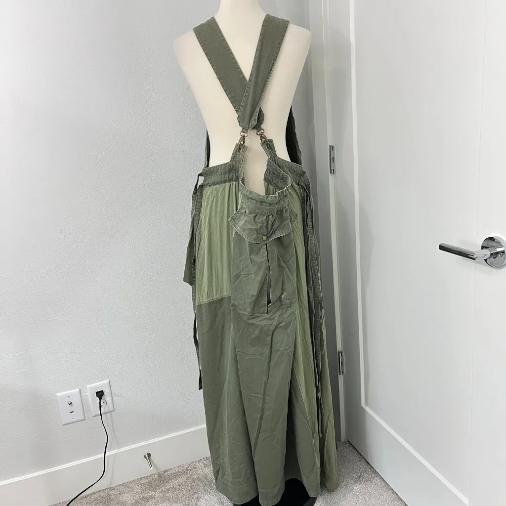 Osklen Small Olive Green Military Utility Overalls Parachute Dress - Image 5