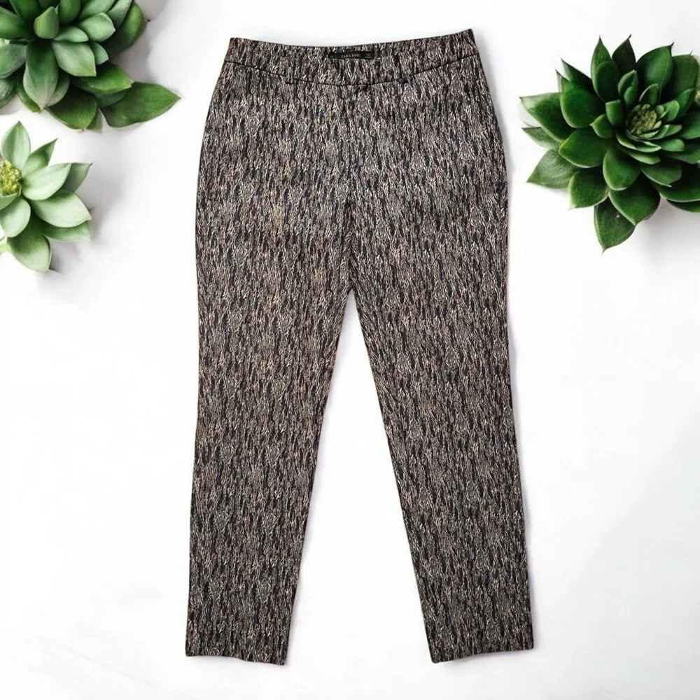 Zara Multicolor Jacquard Weave Ankle Pants - Image 6