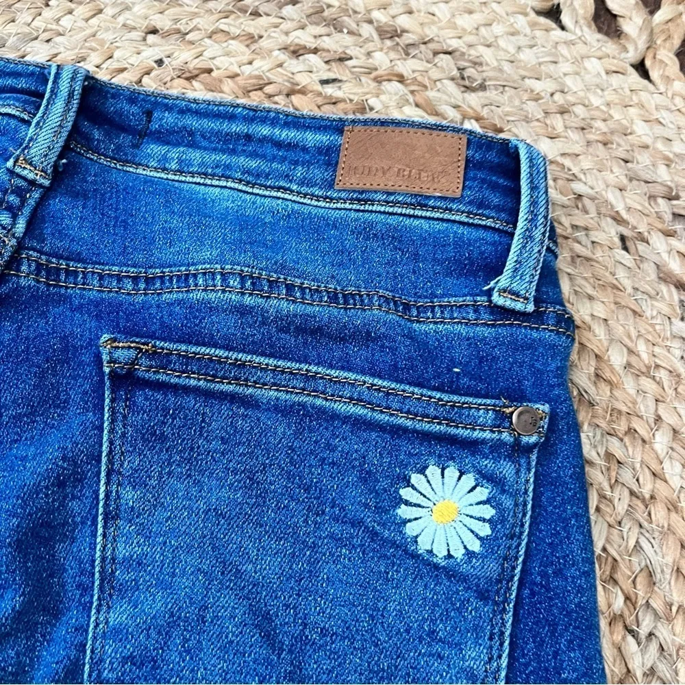 JUDY BLUE Jeans Size 9/29 Skinny Fit embroidered stars high waist dark blue - Image 9