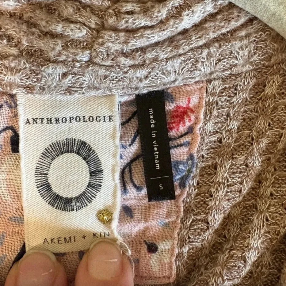 Anthropologie Ribbed Wrap Cardigan Sweater in Taupe - Image 4