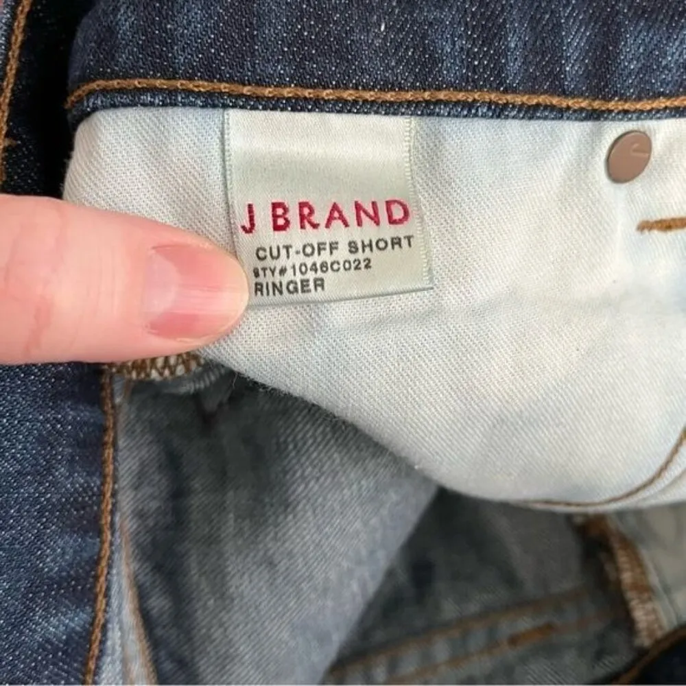 J Brand cut off denim jean shorts in ringer blue wash size 24 - Image 5