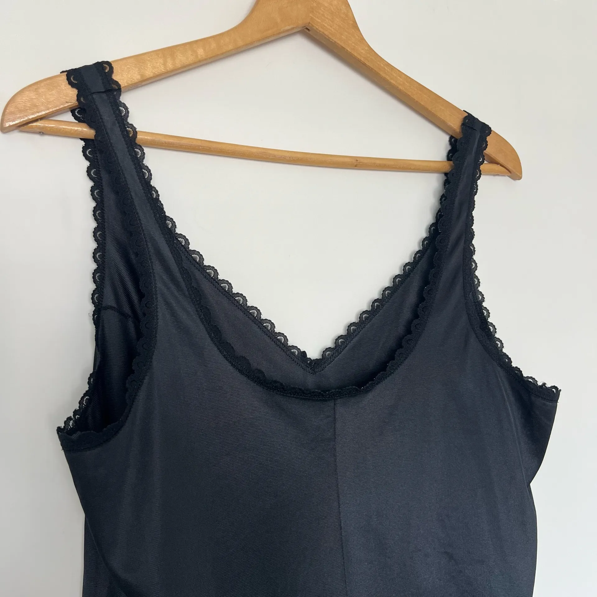 Vintage Black Satin Cami Tank Top Size M - Image 6