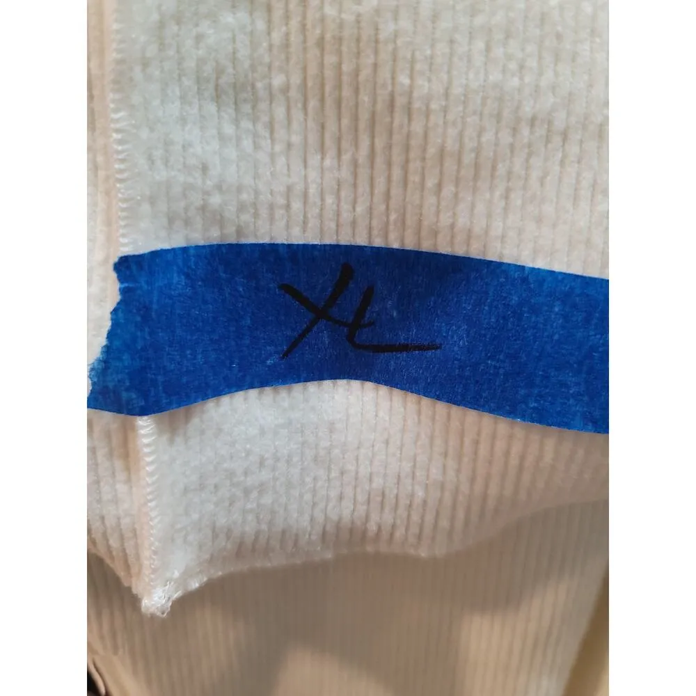 Women's 2 Piece Suit Size XL Beige Striped Rayon Casual Long Sleeve Straight Leg - Image 6