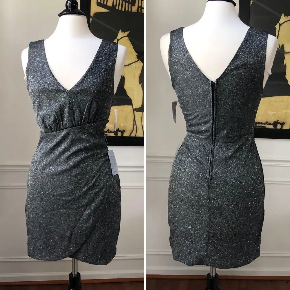 Max & Ash Dress Black Silver Glitter NWT M L - Image 2